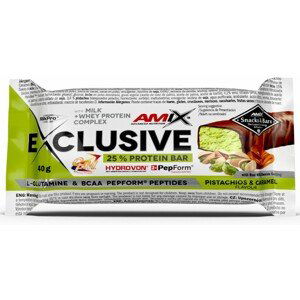 Proteínové tyčinky a sušienky Amix Amix Exclusive Protein Bar-40g-Pistachios Caramel
