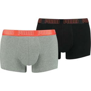 Boxerky Puma  Basic Trunk Boxer 2er Pack Grau Schwarz F031