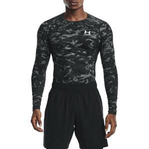 Kompresné tričko Under Armour UA HG Armour Camo Comp LS-BLK