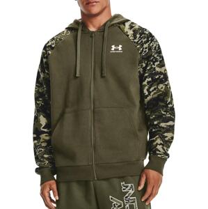 Mikina s kapucňou Under Armour UA RIVAL FLC CAMO SCRIPT FZ-GRN