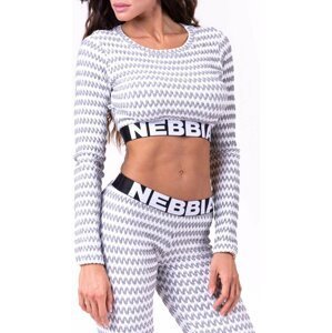 Tričko s dlhým rukávom Nebbia Boho Style 3D pattern crop top