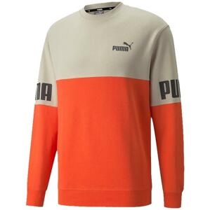 Mikina Puma  Power Colorblock Sweatshirt Beige