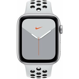 Hodinky Apple Apple Watch  Series 5 GPS, 44mm Silver Aluminium Case with Pure Platinum/Black  Sport Band