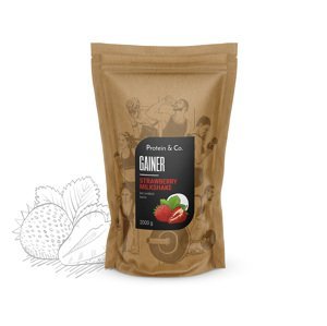 Protein&Co. Gainer 2kg PRÍCHUŤ: Strawberry milkshake