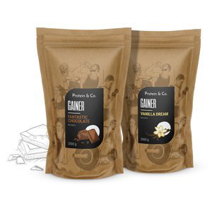 Protein & Co. Gainer 4 kg (2× 2 kg) Zvoľ príchuť: Chocolate hazelnut, PRÍCHUŤ: Salted caramel