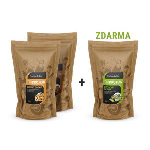 Protein & Co. TRIPROTEIN 500 g -  akcia 2 + 1 zdarma Zvoľ príchuť: Biscuit cookie, Zvoľ príchuť 3: Pistachio dessert, PRÍCHUŤ: Biscuit cookie