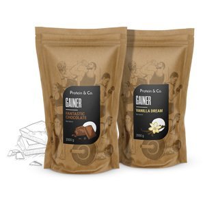 Protein & Co. Gainer 4 kg (2× 2 kg) Zvoľ príchuť: Salted caramel, PRÍCHUŤ: Salted caramel