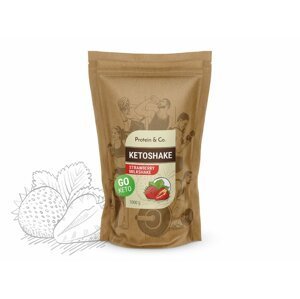 Protein&Co. Ketoshake - proteínový diétny koktail Príchut´: Strawberry milkshake, Množstvo: 1000g