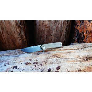 Zatvárací nôž ANV® Z100 G10 Liner Lock – Coyote rukoväť, sivá čepeľ - Stone Wash (Farba: Coyote, Varianta: šedá čepel – Stone Wash)