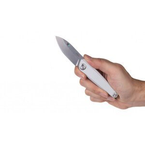 Zatvárací nôž Z050 ANV® - farba rukoväte: strieborná, sivá čepeľ - Stone wash (Farba: Strieborná, Varianta: ŠEDÁ ČEPEĽ - STONE WASH)