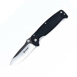 Zatvárací nôž G742-1 Ganzo® – Strieborná čepeľ - Satin, Čierna (Farba: Čierna, Varianta: Strieborná čepeľ - Satin)
