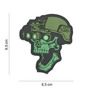 Patch Night Vision Skull 101INC® – Zelená (Farba: Zelená)