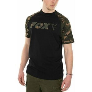 Fox Fishing Tričko Raglan T-Shirt Black/Camo 2XL