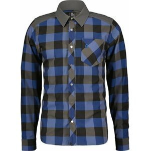 Scott Trail Flow Check L/SL Men's Shirt Storm Blue/Dark Grey XL