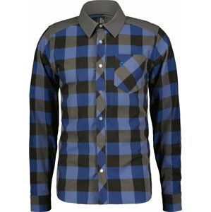 Scott Trail Flow Check L/SL Men's Shirt Storm Blue/Dark Grey 2XL