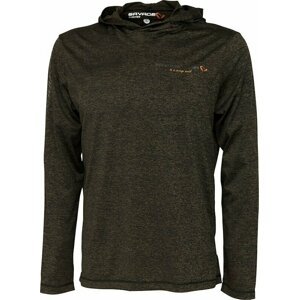 Savage Gear Mikina Fighter Stretch Hoodie Burnt Olive Melange S