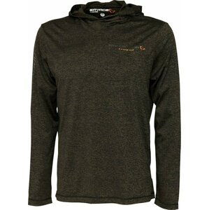 Savage Gear Mikina Fighter Stretch Hoodie Burnt Olive Melange XL