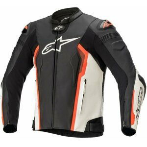 Alpinestars Missile V2 Leather Jacket Black/White/Red Fluorescent 52 Kožená bunda