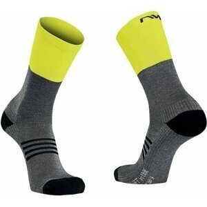 Northwave Extreme Pro High Sock Grey/Yellow Fluo L Cyklo ponožky