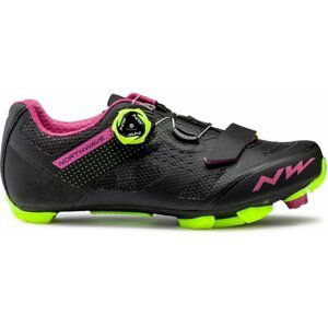 Northwave Womens Razer Shoes Black/Fuchsia/Yellow Fluo 36