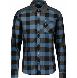 Scott Trail Flow Check L/SL Men's Shirt Atlantic Blue/Dark Grey M