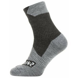 Sealskinz Waterproof All Weather Ankle Length Sock Black/Grey Marl L Cyklo ponožky