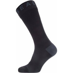Sealskinz Waterproof All Weather Mid Length Sock with Hydrostop Black/Grey XL Cyklo ponožky
