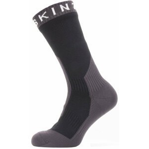 Sealskinz Waterproof Extreme Cold Weather Mid Length Sock Black/Grey/White S Cyklo ponožky