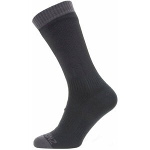 Sealskinz Waterproof Warm Weather Mid Length Sock Black/Grey XL Cyklo ponožky