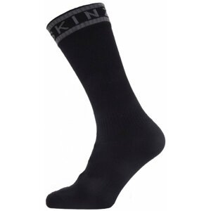 Sealskinz Waterproof Warm Weather Mid Length Sock With Hydrostop Black/Grey M Cyklo ponožky