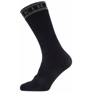 Sealskinz Waterproof Warm Weather Mid Length Sock With Hydrostop Black/Grey XL Cyklo ponožky