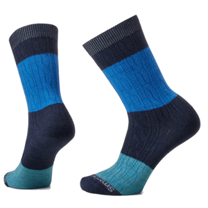 Smartwool EVERYDAY COLOR BLOCK CABLE CREW deep navy Veľkosť: M ponožky