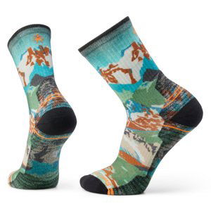 Smartwool HIKE LC ALPINE TRAIL PRINT CREW winter moss Veľkosť: XL ponožky