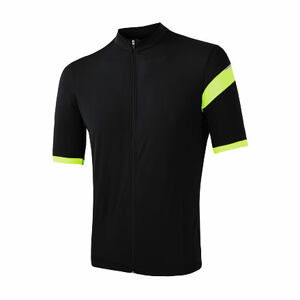 SENSOR CYKLO CLASSIC pánsky dres kr.rukáv celozip čierna / reflex žltá Veľkosť: L