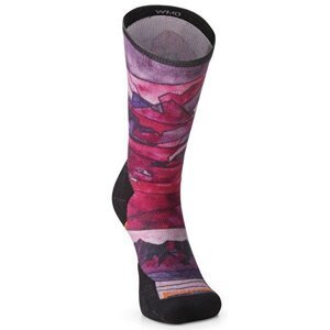 Smartwool W ATHLETE EDITION RUN PRINT CREW meadow mauve Veľkosť: S ponožky