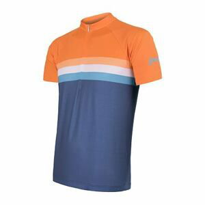 SENSOR CYKLO SUMMER STRIPE pánsky dres kr.rukáv modrá / oranžová Veľkosť: S