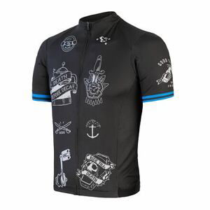 SENSOR CYKLO TOUR pánsky dres kr.rukáv black tattoo Veľkosť: M