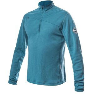 SENSOR MERINO UPPER pánska mikina krátky zips mint blue Veľkosť: S pánska mikina