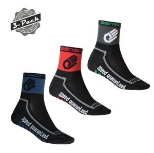 SENSOR PONOŽKY 3-PACK RACE LITE HAND čierna/červená/tm.modrá Veľkosť: 3/5 ponožky