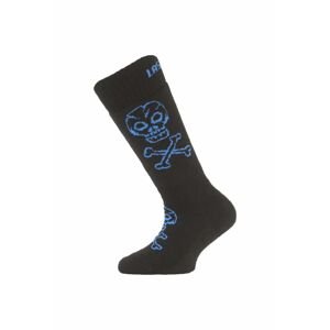 Lasting detské merino lyžiarske ponožky SJC čierne Veľkosť: (34-37) S