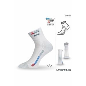 Lasting XOS 001 biela ponožky so striebrom Veľkosť: (38-41) M ponožky