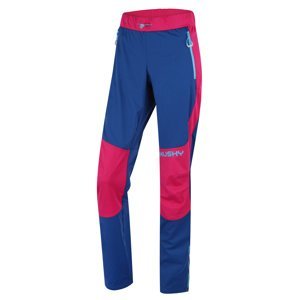 Husky  Kala L pink/blue, S Dámske softshellové nohavice