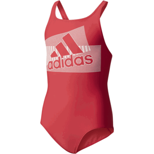 adidas BTS PER LOG 1PC Dievčenské jednodielne plavky, červená, veľkosť 116