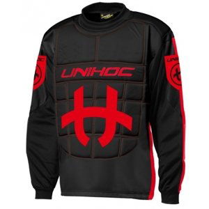 Unihoc GOALIE SWEATER SHIELD JR Juniorský florbalový brankársky dres, čierna, veľkosť 140