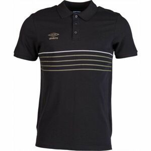 Umbro 5 STRIPE COTTON PIQUE POLO čierna S - Pánske polo tričko