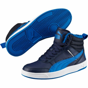 Puma REBOUND STREET V2 FUR JR Detská zimná obuv, modrá, veľkosť 37