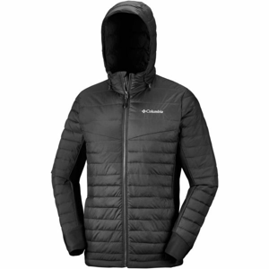 Columbia POWDER PILLOW HYBRID JACKET Pánska bunda, čierna, veľkosť L