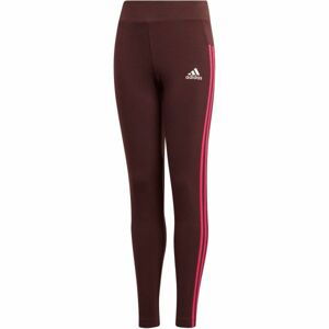 adidas 3S TIGHT Dievčenské legíny, vínová,ružová,biela, veľkosť