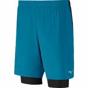 Mizuno ALPHA 2IN1 7.5 SHORT modrá S - Pánske bežecké šortky s elastickým mid prevedením