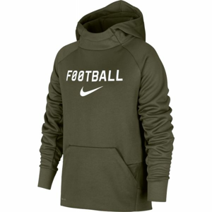 Nike NK THRMA HOODIE PO FTBL tmavo zelená S - Chlapčenská športová mikina